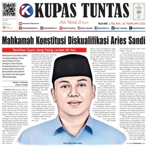 Kupas Tuntas Surat Kabar Harian Kupas Tuntas Edisi Selasa