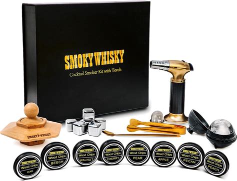 Amazon Cocktail Smoker Kit With Torch 8 Flavors Wood Chips