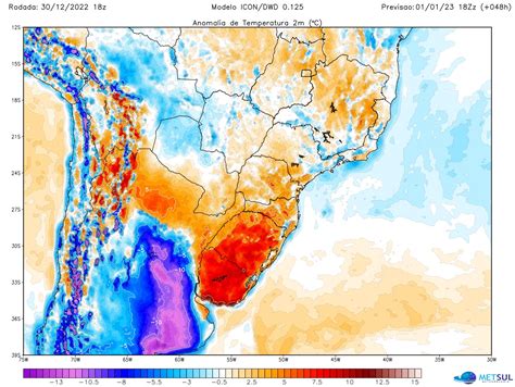 Massa De Ar Quente Rs - Centro da massa de ar quente no Uruguai e RS no fim de semana