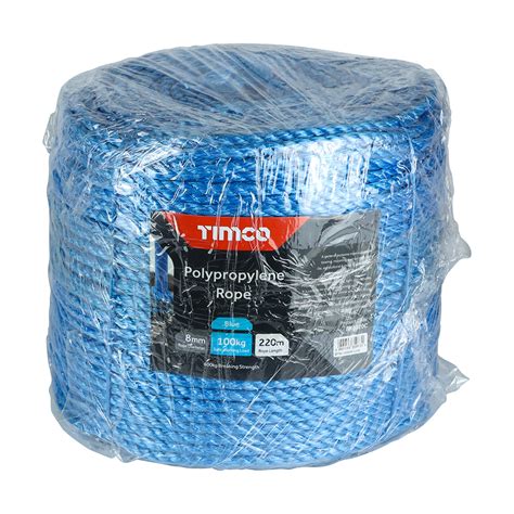 Timco Polypropylene Rope Long Coil Blue Mm X M Sd Hardware