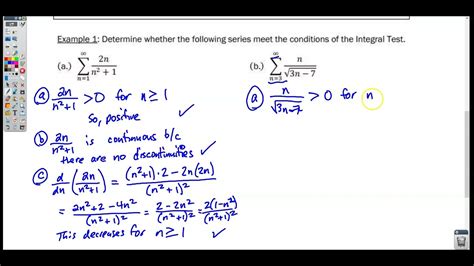 Section Video Integral Test For Convergence Youtube