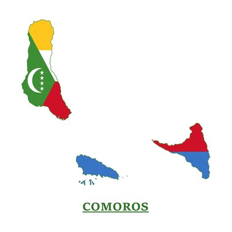 Diseño del mapa de la bandera nacional de las Comoras ilustración de