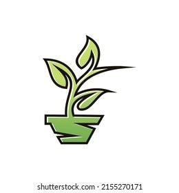 Pot Leaf Logo Template Vector Logo Stock Vector (Royalty Free) 2155270171 | Shutterstock