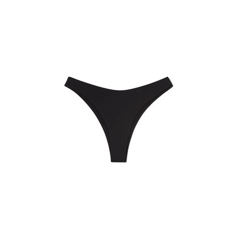 Women S Elsa Reversible High Leg Cut Bikini Bottom In Lustrous Black Extra Small AJLA THE LABEL