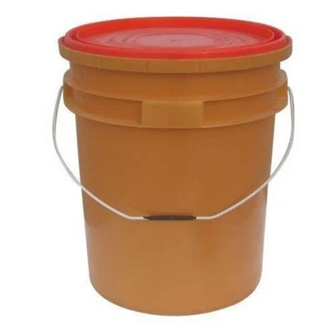 Plain Brown And Red Plastic Grease Bucket With Lid Capacity L At