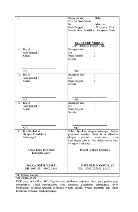 Surat Perintah Perjalanan Dinas Sppd Format Terbaru Edu Paperplane Riset