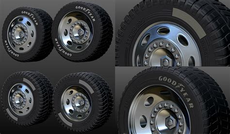 Artstation Truck Rim Tires Stl File For 3d Printer Two Versions