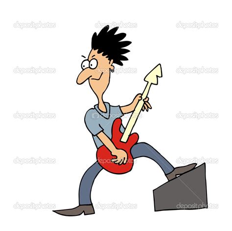 Cartoon Vector guitarist ⬇ Vector Image by © peterpech65 | Vector Stock 22385149