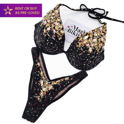 Rental Bikini Black Tie Glam Ifbb Elite Pro Suit Magic Bikinis
