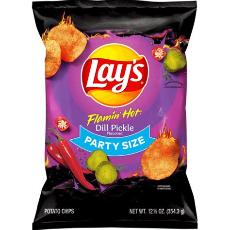 Lay S Potato Chips Flamin Hot Dill Pickle Flavored Oz Lay S Town Country Markets