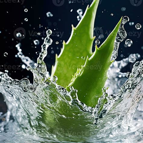 Aloe Vera In Water Splash Generative Ai Stock Photo At Vecteezy