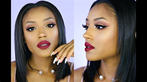 Grwm Bronzy Skin And Cranberry Lips Summer To Fall Makeup Youtube