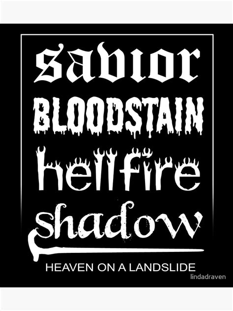 Savior Bloodstain Hellfire Shadow Sticker For Sale By Lindadraven