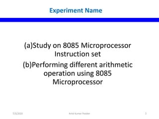 8085 Microprocessor Programming and Instruction set | PPT | Free Download