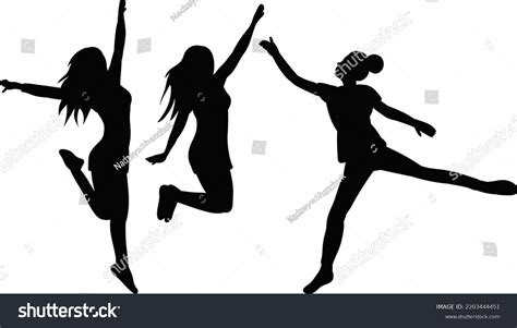Silhouette Jumping Woman On White Background Stock Vector (Royalty Free ...
