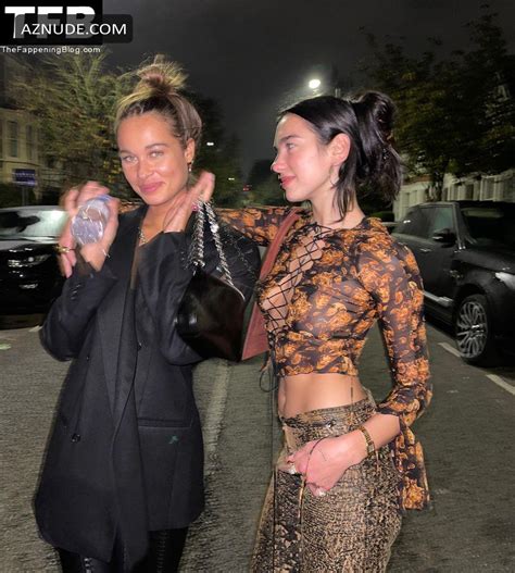 Dua Lipa Sexy Poses Showing Off Her Nude Tits In A See Through Top On Social Media AZNude
