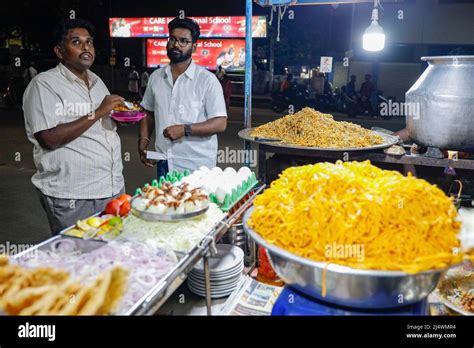 Street food stall selling Atho noodles in Trichy, Tamil Nadu, India Stock Photo - Alamy