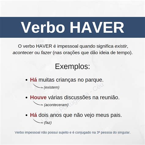 Presente Do Indicativo Do Verbo Haver - Conjugação Do Verbo Haver : Conjugação do verbo português haver – QZEOF