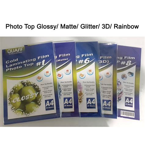 Quaff Photo Top A Glossy Matte Glitter D Rainbow Cold Laminating