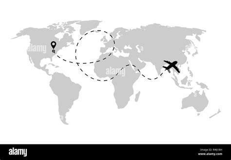 World Map With Plane