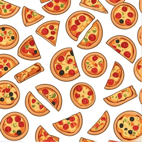 Premium Vector | Pizza background cartoon vector on white background