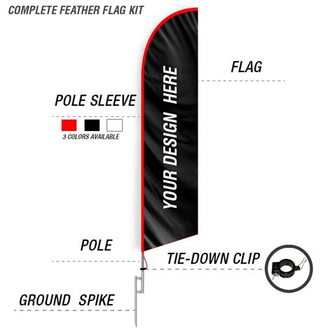 Custom 6ft Feather Flag, 8ft Kit | Advertising Banners | FFN