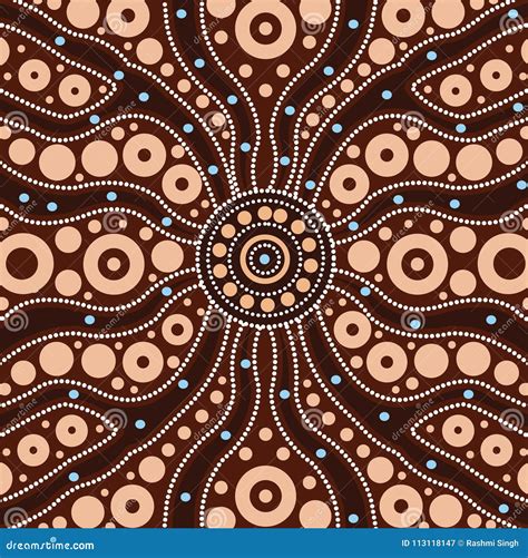 Connection Concept Aboriginal Art Vector Painting Illustration Based