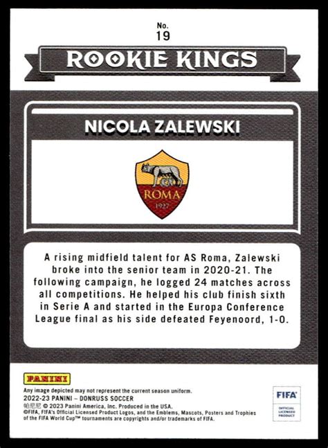 Donruss Soccer Nicola Zalewski Rookies Kings Rc Ebay