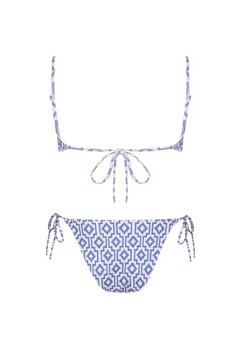 Corfu Vela Bikini Tie White And Blue Robin Collection Robin