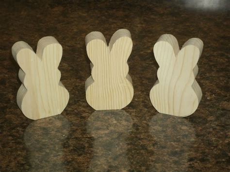 3 LARGE Unfinished Wood Easter Bunny Or Easter Eggs Wooden Etsy