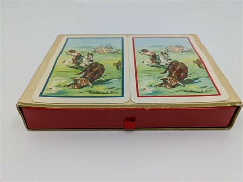 Vintage Double Deck Playing Cards W Case Heraclio Fournier Vitoria Made