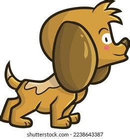 Funny Brown Dog Smiling Side View Stock Vector (Royalty Free ...