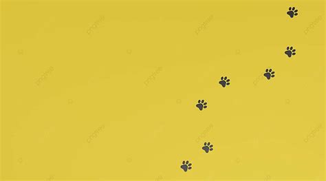 Paw Print Of An Animalblack On A Yellow Background Identifying Whether ...