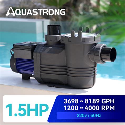 Aquastrong 1 5 Hp Variable Speed Pool Pump For In Above Ground Pool 220v