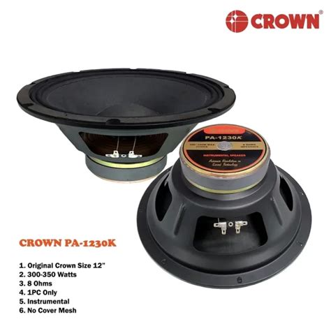 Crown PA 1230K 300watts Instrumental Speaker Lazada PH