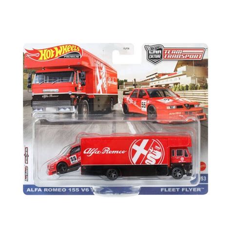 Игровой набор машинок Hot Wheels Premium Team Transport Mix Alfa Romeo Fleet Flyer