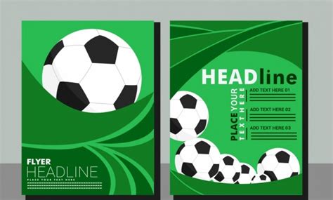 Soccer Background Flyer Balls Green Whirl Decoration Vectors Graphic