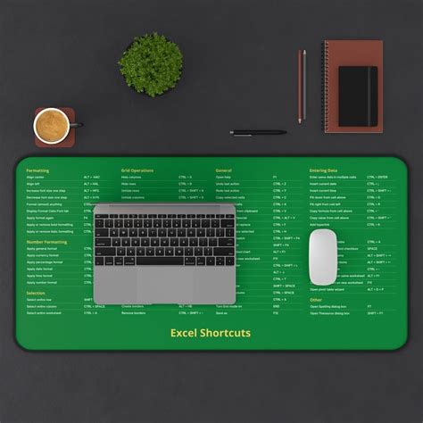 Excel Shortcuts Desk Mat Excel Shortcut Mouse Pad Accountant Etsy