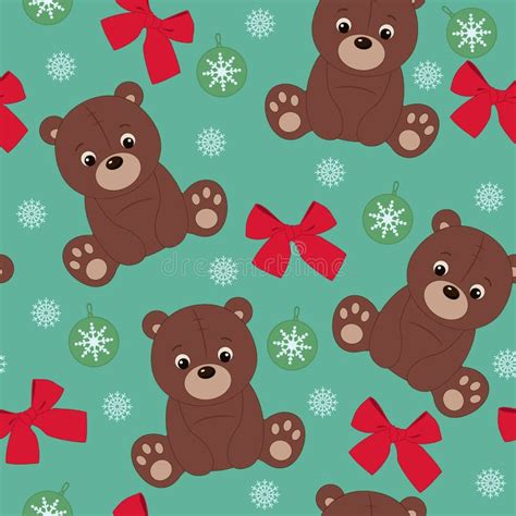 Teddy Bear Seamless Pattern Stock Vector Illustration Of Funny