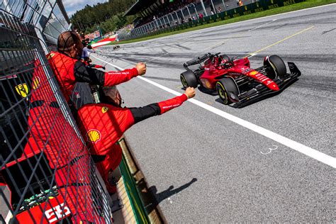 Charles Leclerc Crosses Finish Line Scuderia Ferrari Austrian Gp 2022 [4000x2667] R F1porn