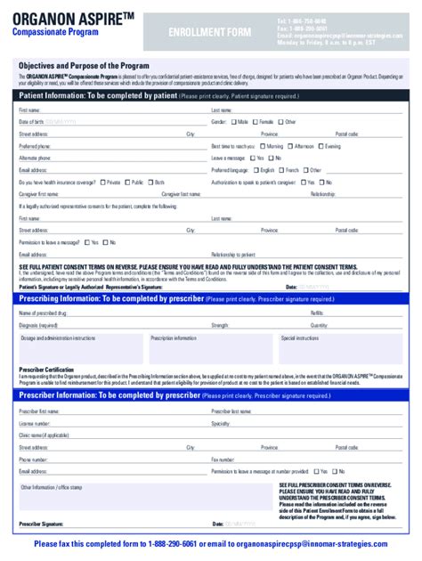 Fillable Online The Organon Co Pay Assistance Program Fax Email Print