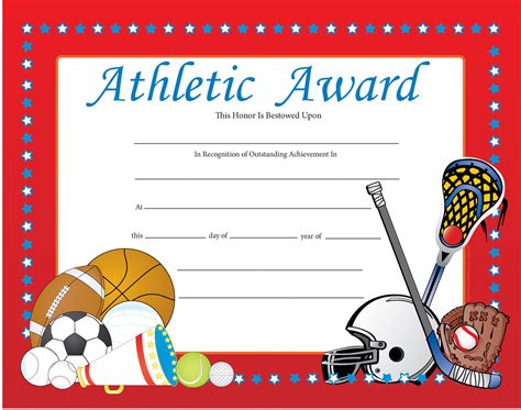 Recognition Certificate - Athletic Award | Creative Shapes Etc.