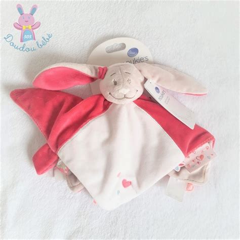 Doudou Plat Lapin Anna Pili Rose Beige Attache T Tine Noukie S