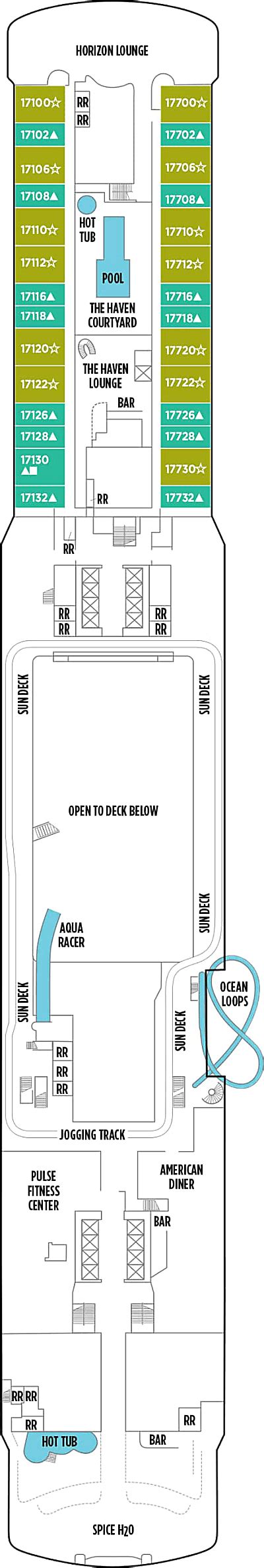 Norwegian Joy Deck 17 - Activities & Deck Plan Layout