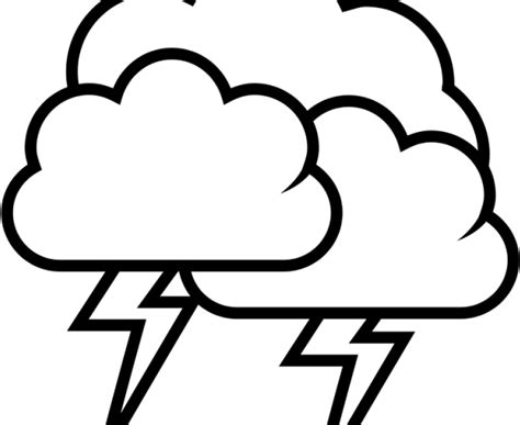 Lightning Clipart Stormy Sky Thunder Storm Drawing Easy Png