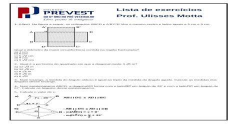 Lista De Exercícios Prof Ulisses Motta File Cesgranrio Em Um Círculo