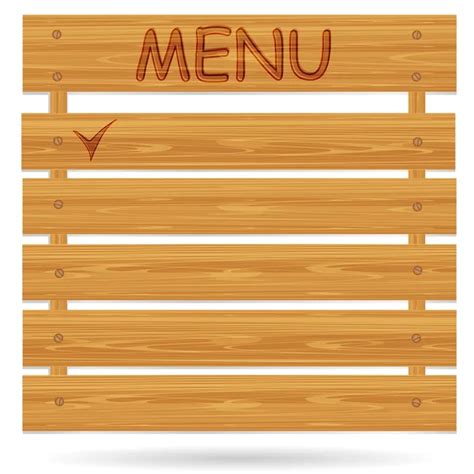 Wooden Menu Board Vector Art Stock Images Depositphotos