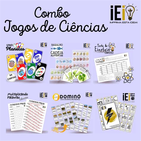 Combo Jogos de Ciências - Imprima esta Ideia