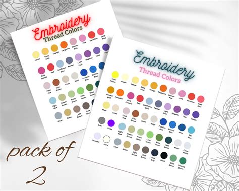 Fantastic Embroidery Thread Color Chart Simthread Color - Etsy