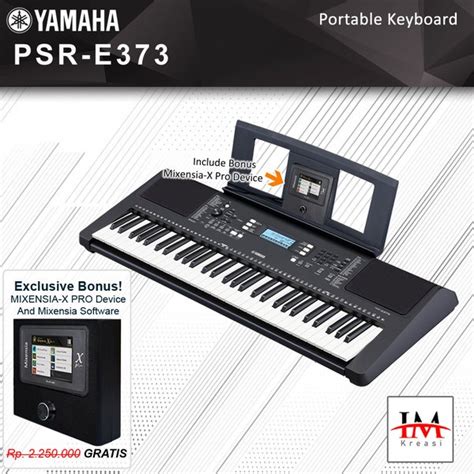 Jual Keyboard Yamaha PSR E 373 Bundle Hardware Mixensia X Pro PSRE373